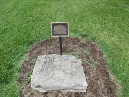 Markers &raquo; markers &raquo; Williamsburg Twp &raquo; Williamsburg &raquo; Harmony Hill, 299 S. Third St 45176 &raquo; Stepping stone of pioneer, on grounds of Harmony Hill